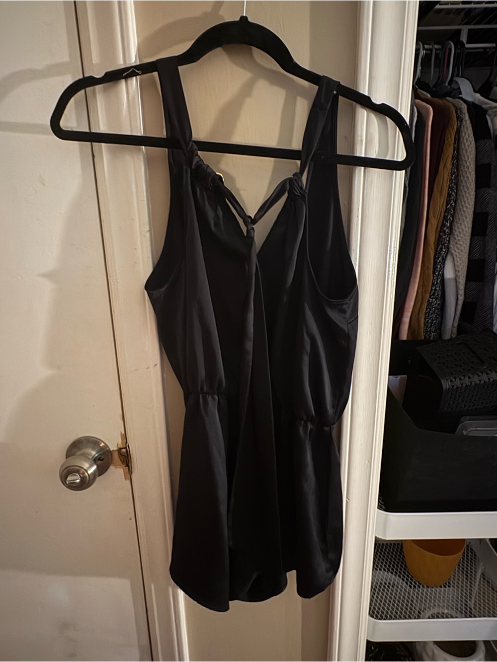 Victoria's Secret Black Satin Romper